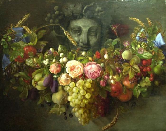 Eloise Harriet Stannard Garland of Fruits and Flowers, painted by Eloise Harriet Stannard oil painting picture